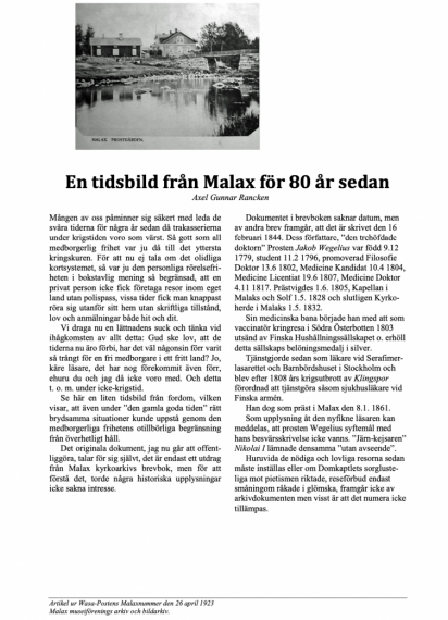 Prastgarden tidningsartikel